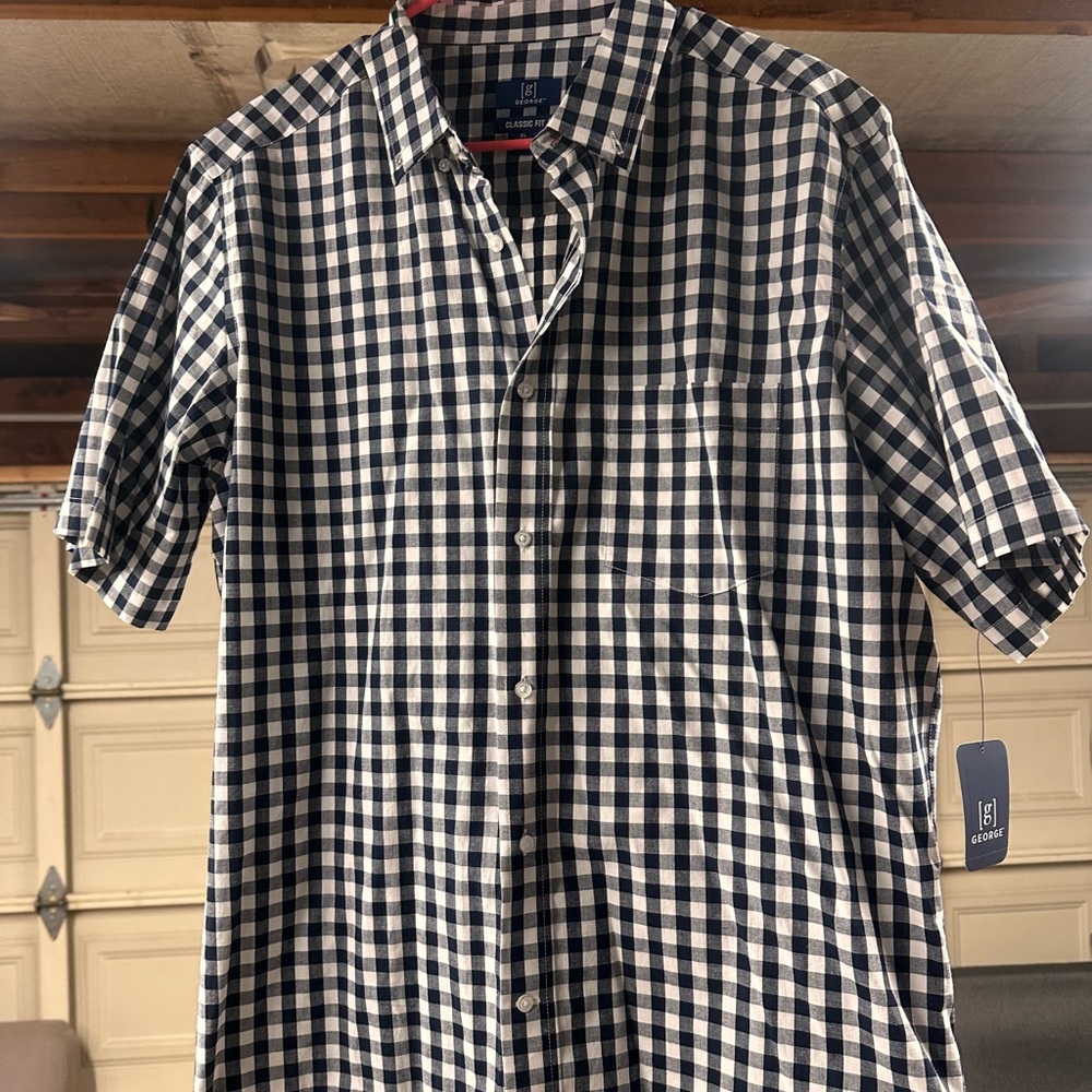 George Black and White Gingham Casual Shirt